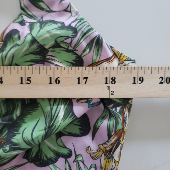 Hearts Found Dress Womens M Purple Halter Floral Babydoll Custom Fit Flare - Picture 3 of 6